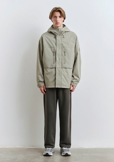  Mavi Kapüşonlu Yeşil Ceket Loose Fit / Bol Rahat Kesim 0110551-71484