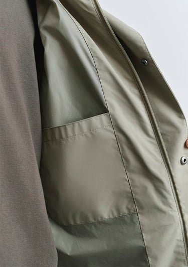  Mavi Kapüşonlu Yeşil Ceket Loose Fit / Bol Rahat Kesim 0110551-71484