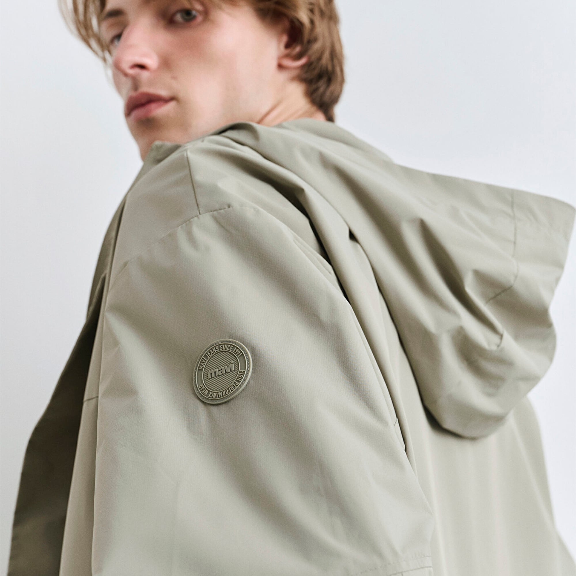 Mavi Kapüşonlu Yeşil Ceket Loose Fit / Bol Rahat Kesim 0110551-71484