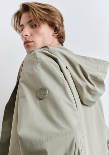  Mavi Kapüşonlu Yeşil Ceket Loose Fit / Bol Rahat Kesim 0110551-71484