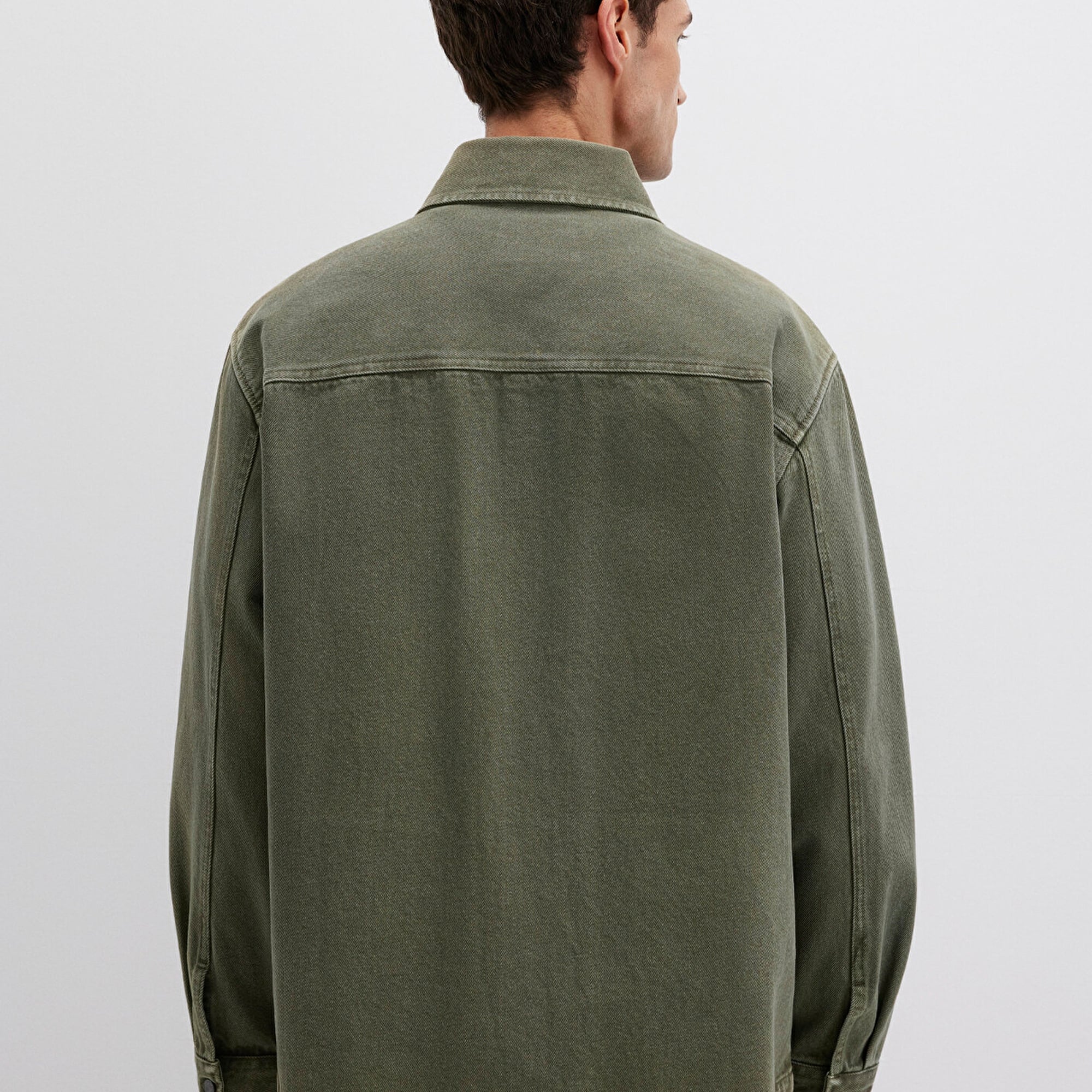 Mavi Cep Detaylı Haki Ceket Loose Fit / Bol Rahat Kesim 0110510-71581