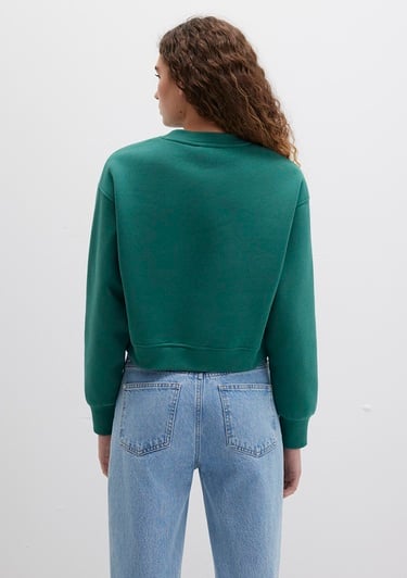  Mavi Mavi Logo Baskılı Yeşil Crop Sweatshirt 1611601-71874