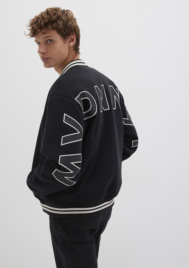  Mavi MV DNM Baskılı Bomber Ceket 0110214-71379