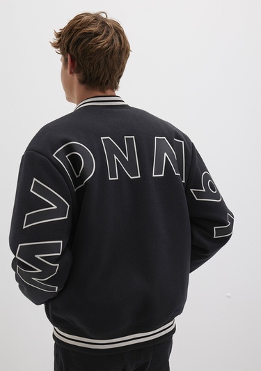  Mavi MV DNM Baskılı Bomber Ceket 0110214-71379