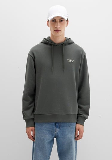  Mavi Mavi Logo Baskılı Kapüşonlu Yeşil Sweatshirt 0S10468-71598