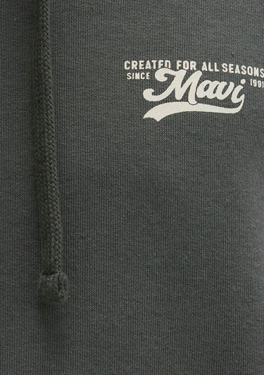  Mavi Mavi Logo Baskılı Kapüşonlu Yeşil Sweatshirt 0S10468-71598