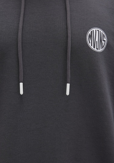  Mavi MVJNS Logo Baskılı Kapüşonlu Antrasit Sweatshirt 0611786-80106