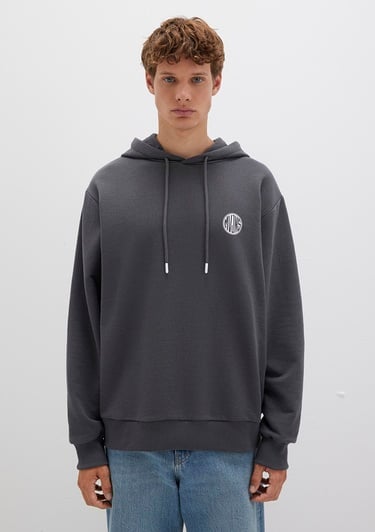  Mavi MVJNS Logo Baskılı Kapüşonlu Antrasit Sweatshirt 0611786-80106