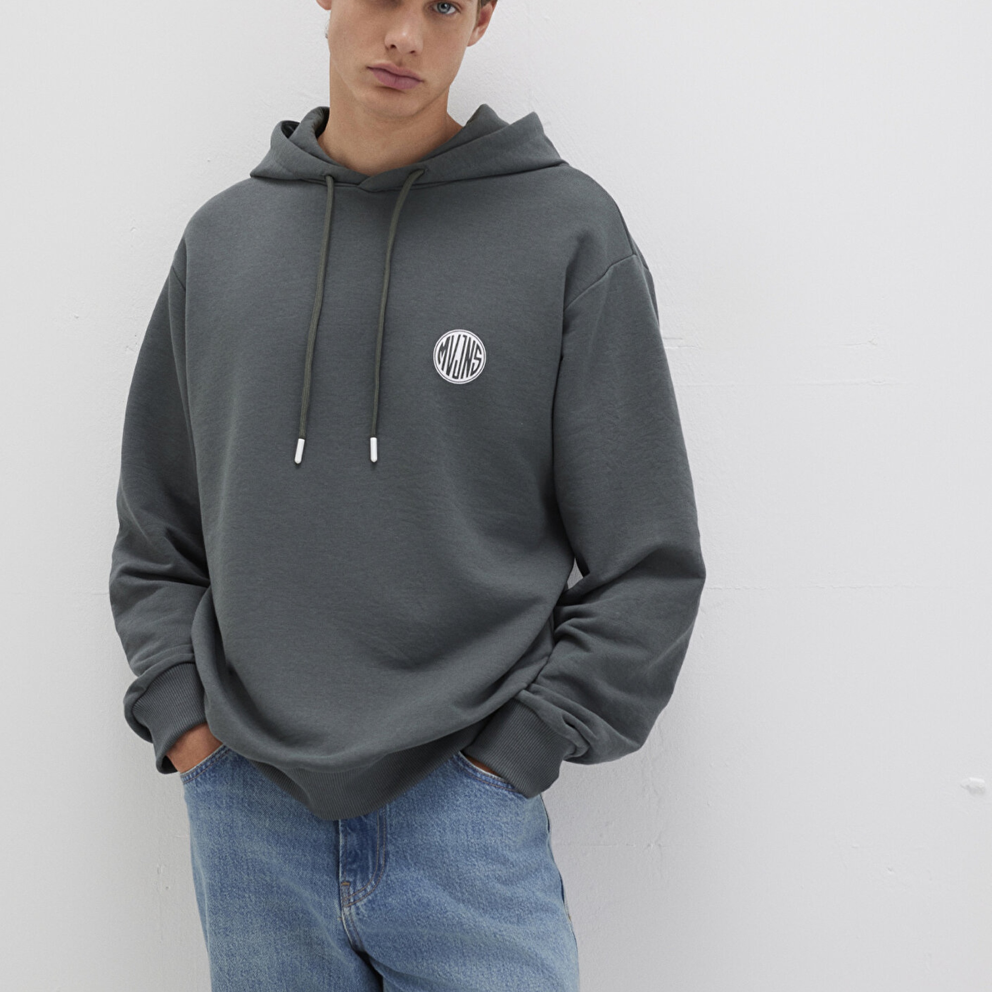 Mavi MVJNS Logo Baskılı Kapüşonlu Yeşil Sweatshirt 0611786-71598