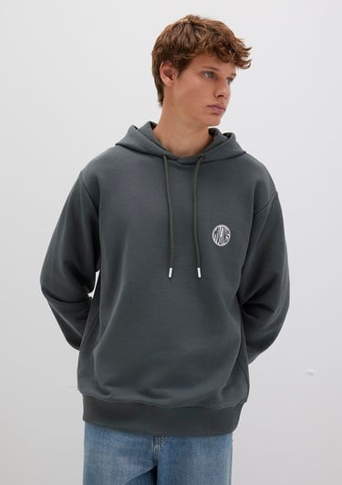  Mavi MVJNS Logo Baskılı Kapüşonlu Yeşil Sweatshirt 0611786-71598