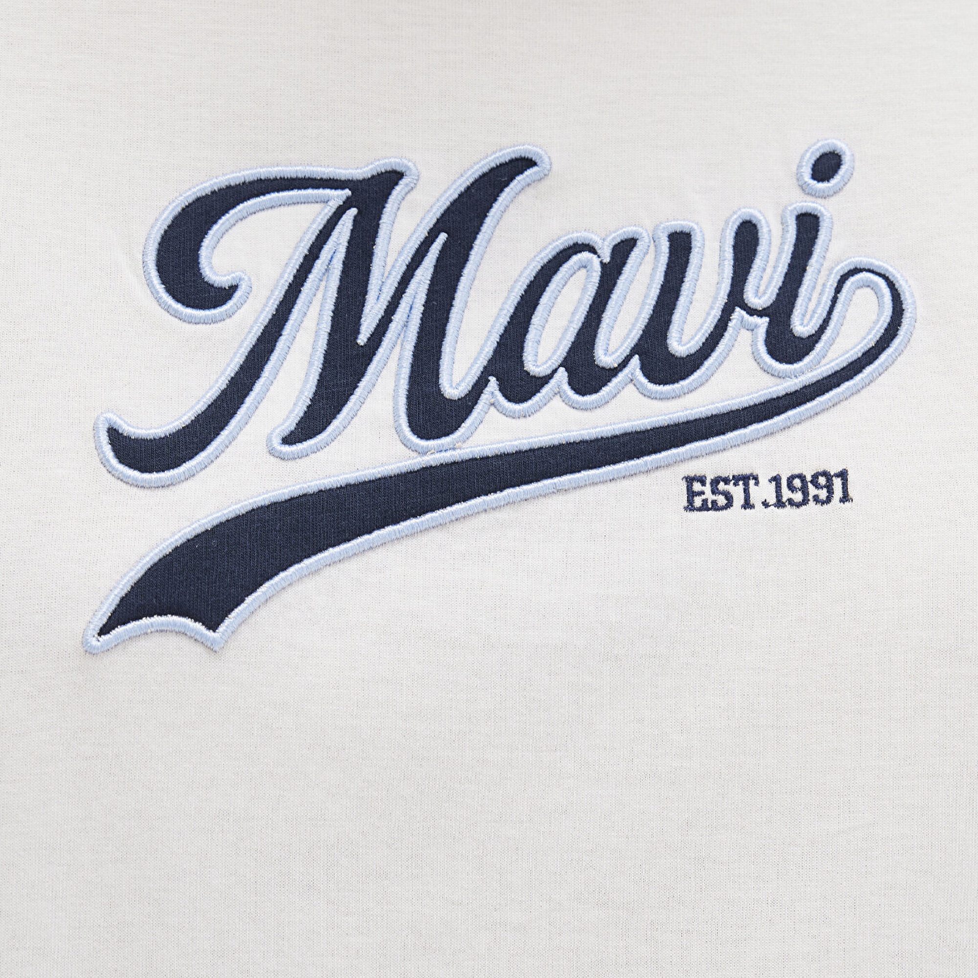 Mavi Mavi Logo Baskılı Ekru Tişört Regular Fit / Normal Kesim 1613565-80194