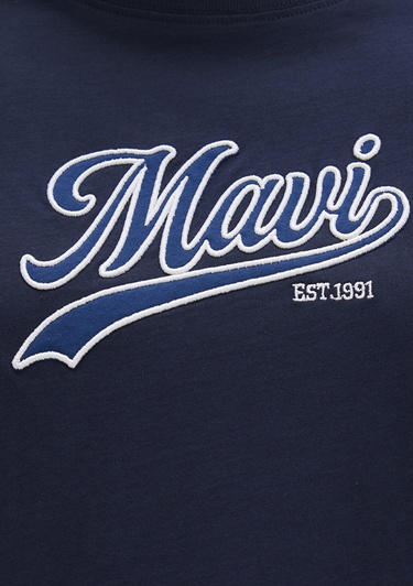  Mavi Mavi Logo Baskılı Lacivert Tişört Regular Fit / Normal Kesim 1613565-82318
