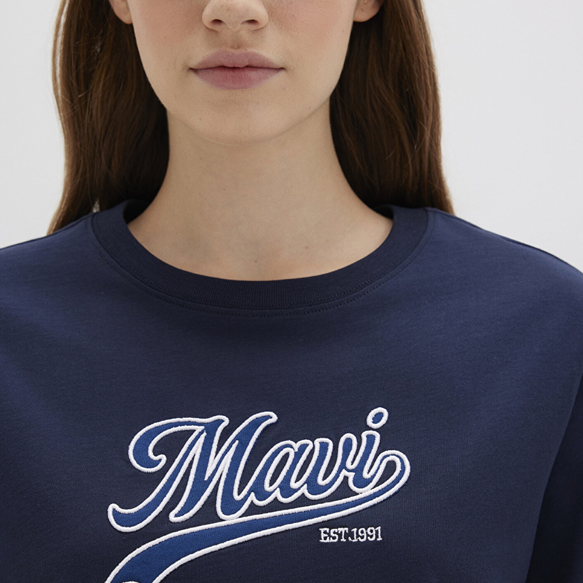 Mavi Mavi Logo Baskılı Lacivert Tişört Regular Fit / Normal Kesim 1613565-82318