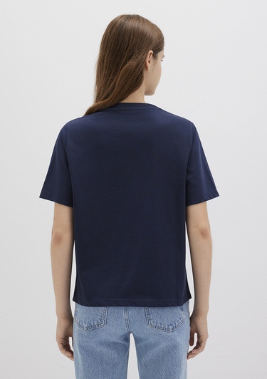  Mavi Mavi Logo Baskılı Lacivert Tişört Regular Fit / Normal Kesim 1613565-82318