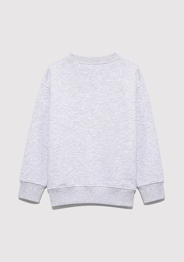  Mavi Playstation Baskılı Gri Sweatshirt 6S10132-88467