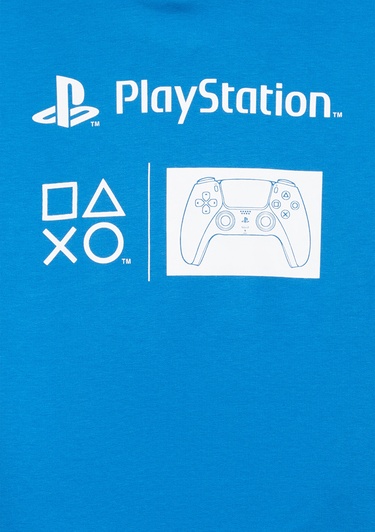  Mavi Playstation Baskılı Mavi Sweatshirt 6S10131-70772