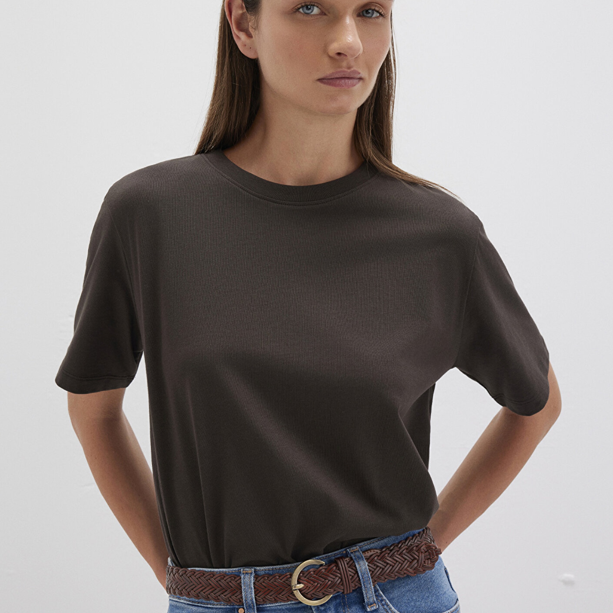 Mavi Kahverengi Suni Deri Kemer 1913579-26823