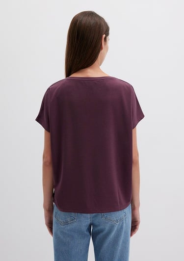  Mavi Lux Touch TENCEL TM Modal Kahverengi Basic Tişört Loose Fit / Bol Rahat Kesim 167245-70421