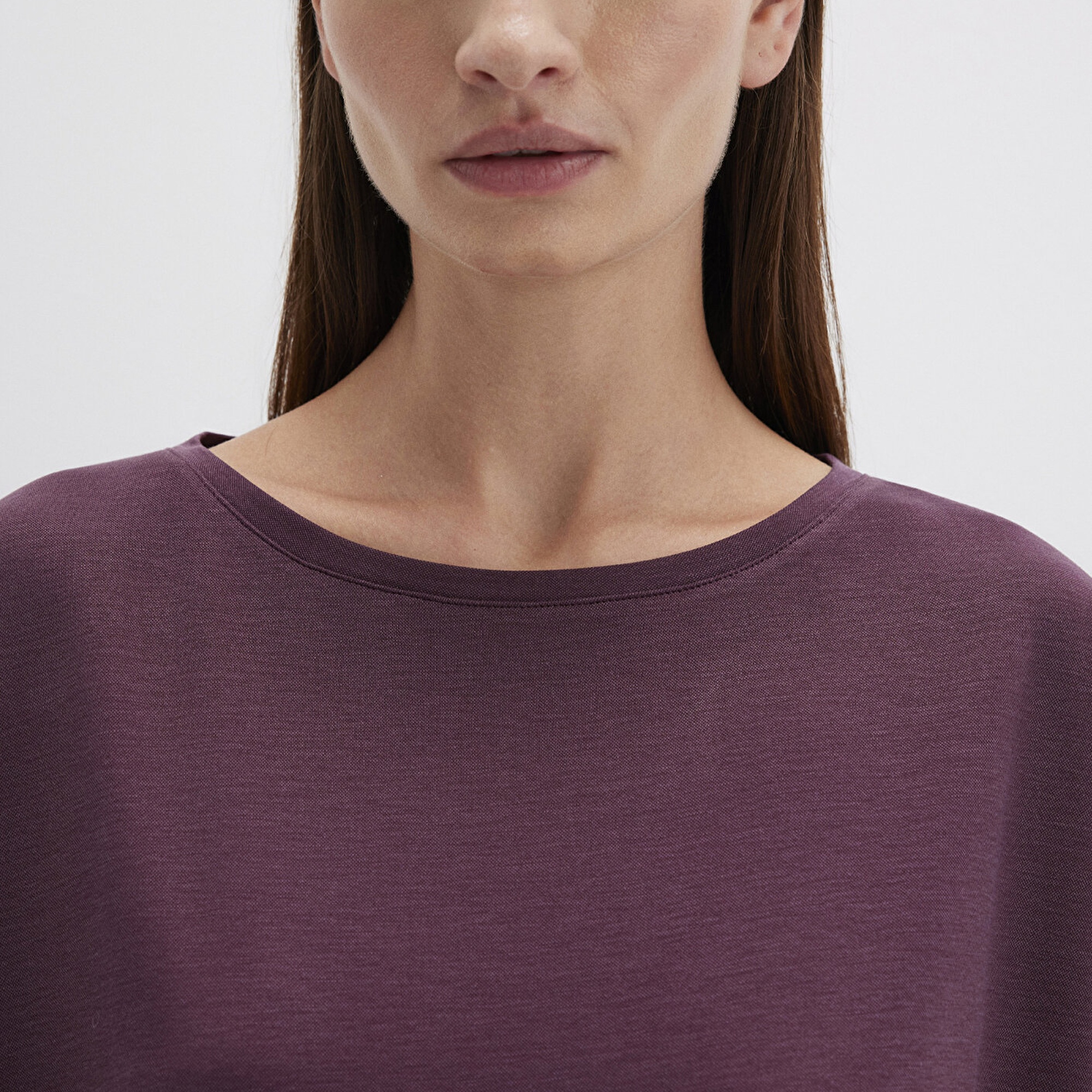 Mavi Lux Touch TENCEL TM Modal Kahverengi Basic Tişört Loose Fit / Bol Rahat Kesim 167245-70421