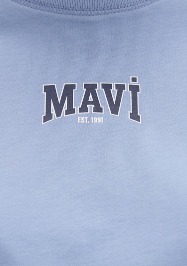  Mavi Mavi Logo Baskılı Mavi Crop Tişört Crop / Kısa Kesim 1613411-70831