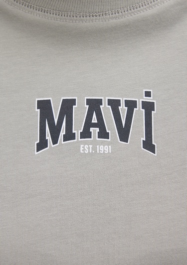  Mavi Mavi Logo Baskılı Gri Crop Tişört Crop / Kısa Kesim 1613411-70112