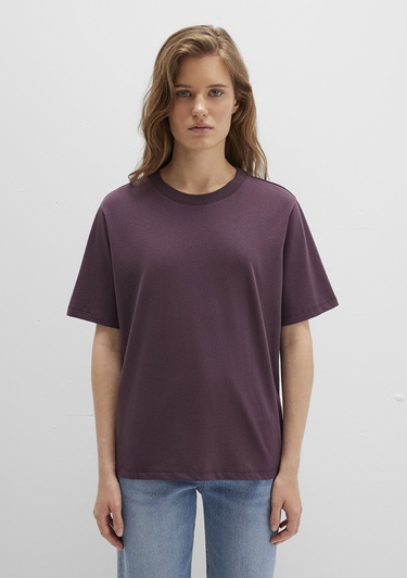  Mavi Bordo Basic Tişört Regular Fit / Normal Kesim 1600955-70434