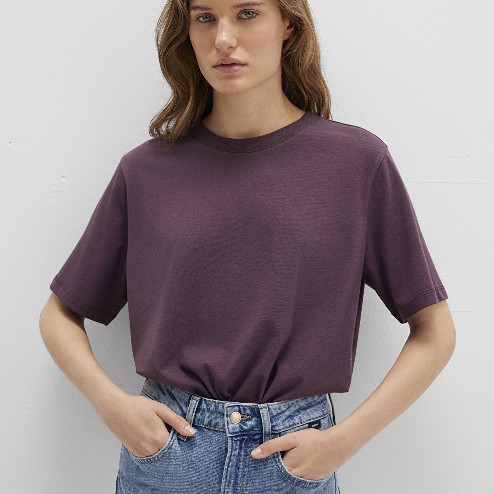 Mavi Bordo Basic Tişört Regular Fit / Normal Kesim 1600955-70434