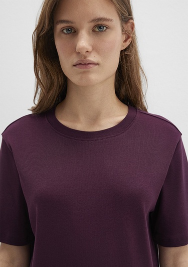  Mavi Bordo Basic Tişört Semi Slim Fit / Yarı Dar Kesim 1612916-70434