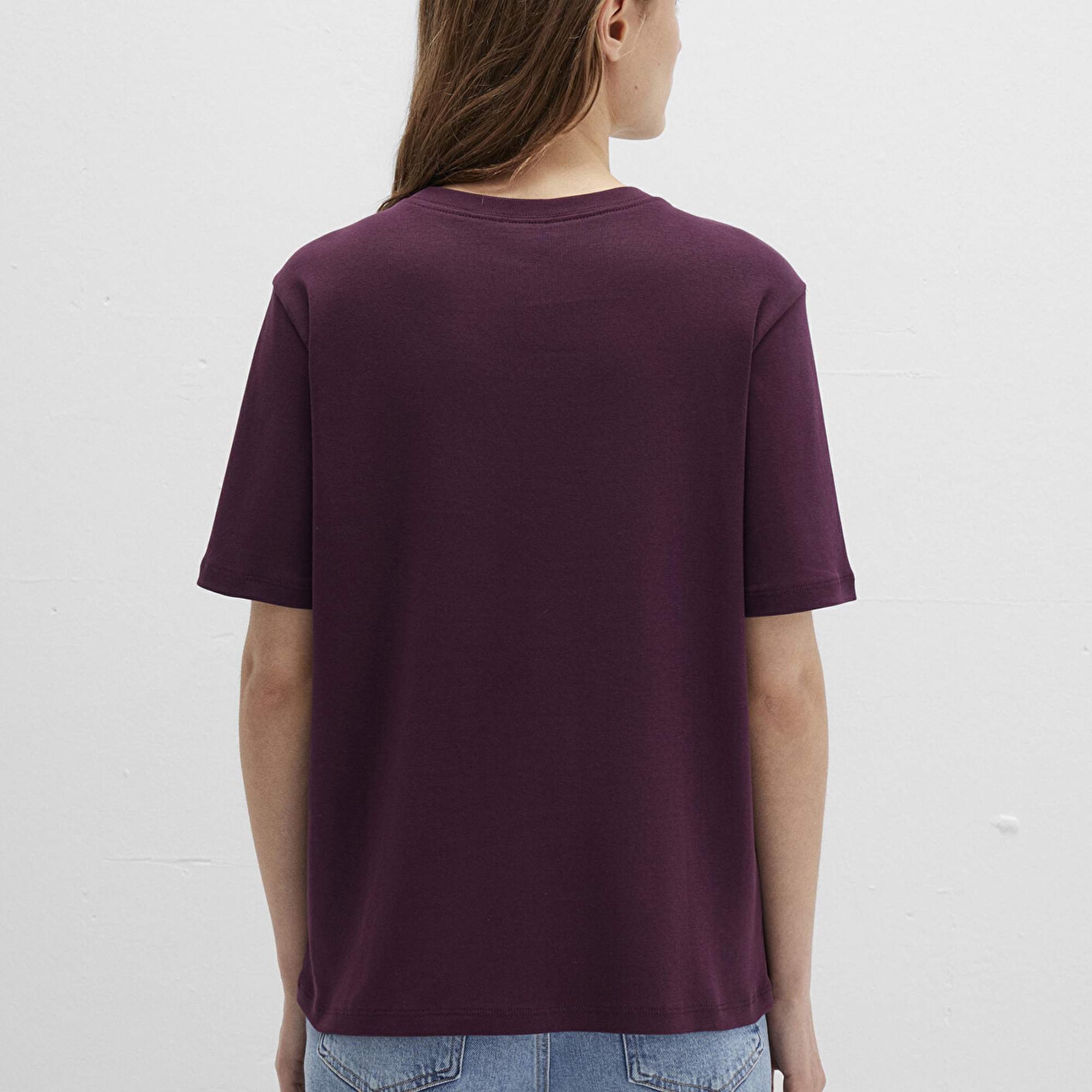 Mavi Bordo Basic Tişört Semi Slim Fit / Yarı Dar Kesim 1612916-70434