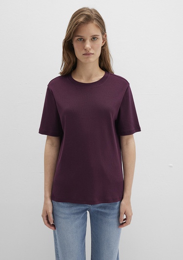  Mavi Bordo Basic Tişört Semi Slim Fit / Yarı Dar Kesim 1612916-70434