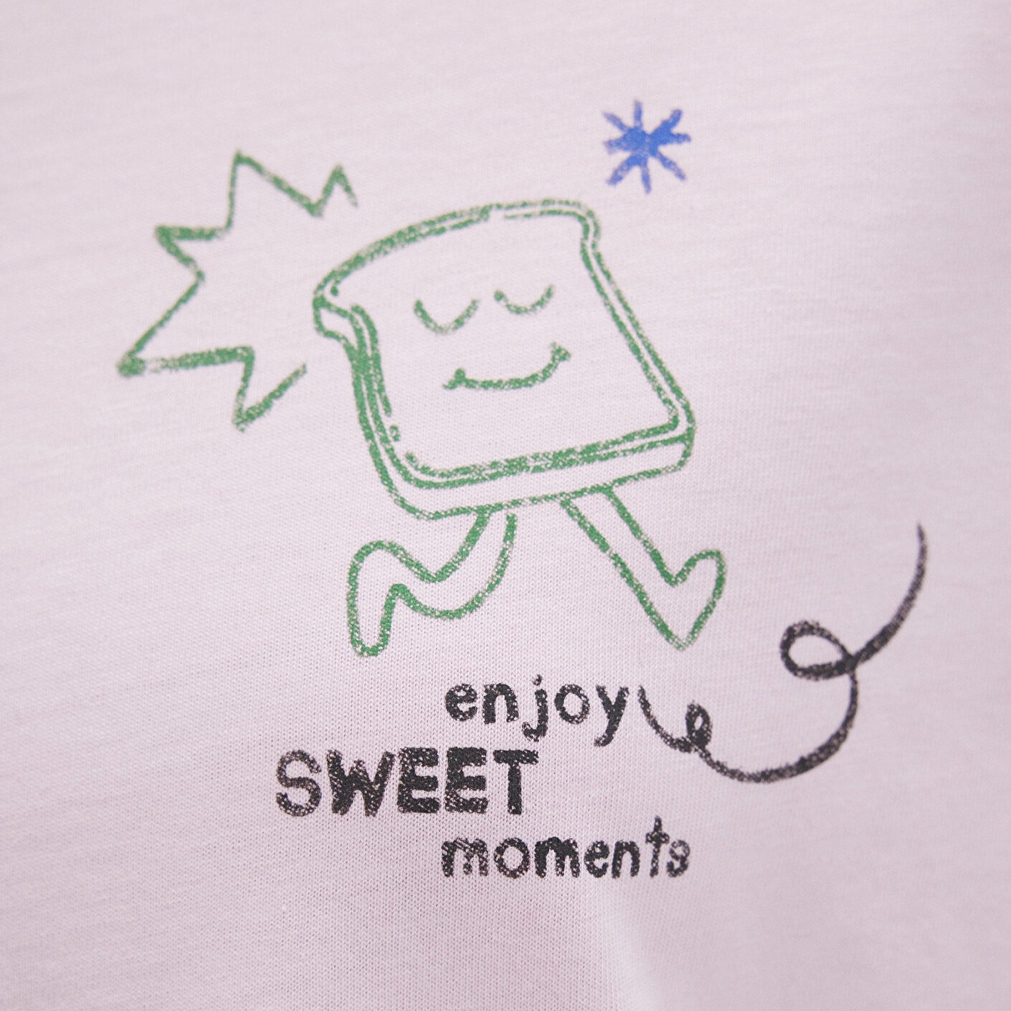 Mavi Baskılı Pembe Tişört Loose Fit / Bol Rahat Kesim 1613379-71007