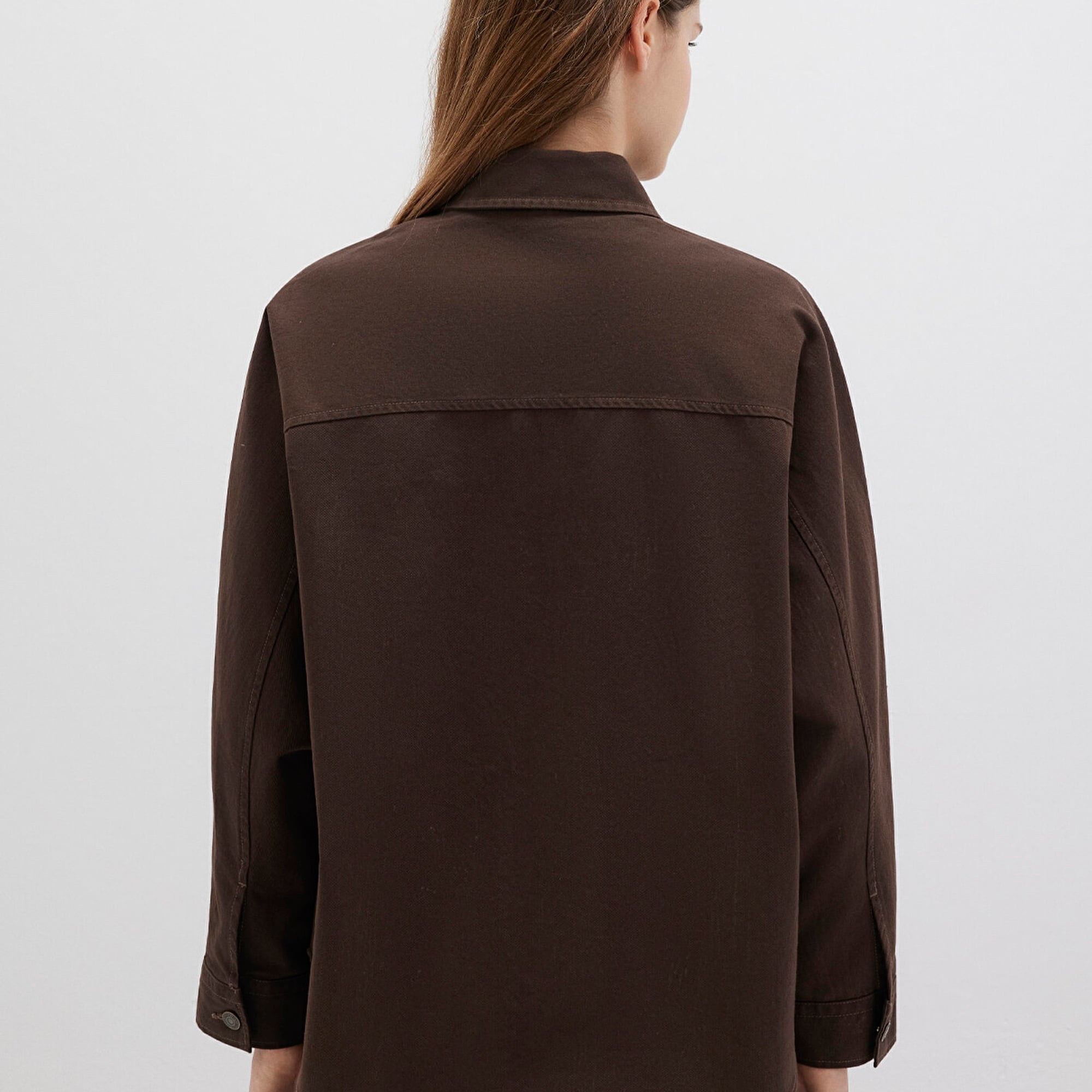 Mavi Kahverengi Gömlek Oversize / Geniş Kesim 1211181-88067