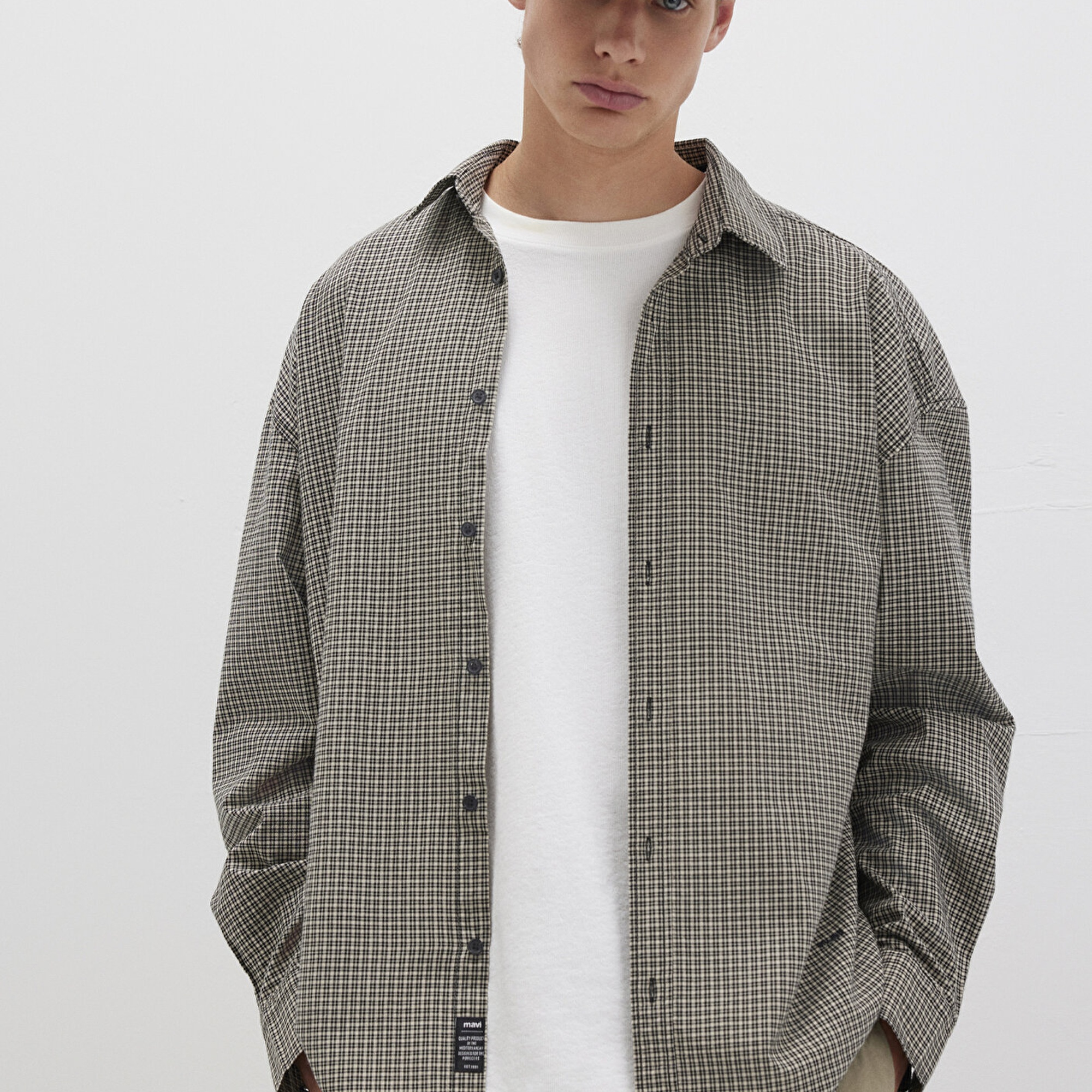 Mavi Kareli Renkli Gömlek Oversize / Geniş Kesim 0211689-90910