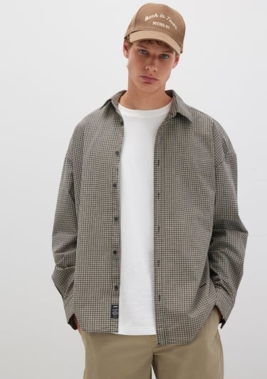  Mavi Kareli Renkli Gömlek Oversize / Geniş Kesim 0211689-90910