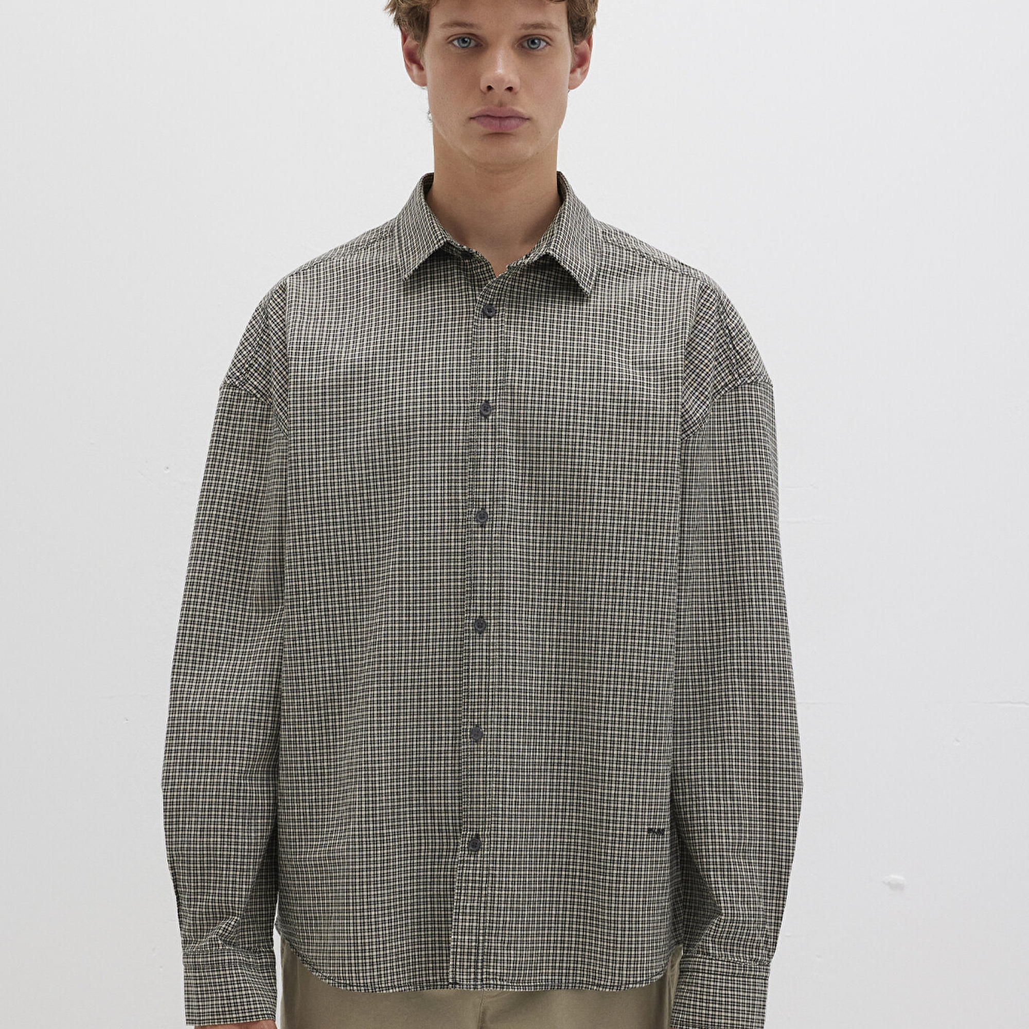 Mavi Kareli Renkli Gömlek Oversize / Geniş Kesim 0211689-90910