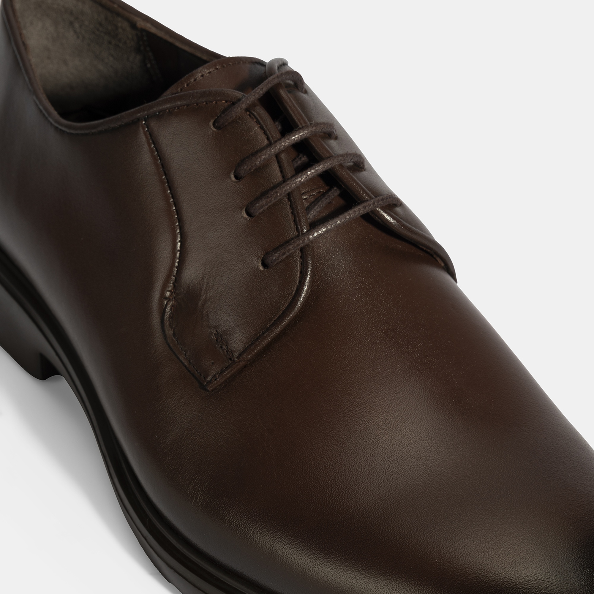 Erkek Kahve Bağcıklı Deri Klasik Ayakkabı