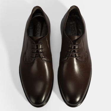  Erkek Kahve Bağcıklı Deri Klasik Ayakkabı