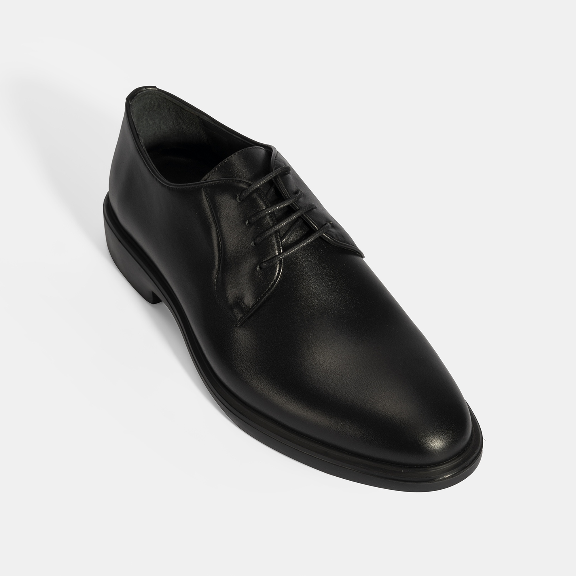 Erkek Siyah Bağcıklı Deri Klasik Ayakkabı
