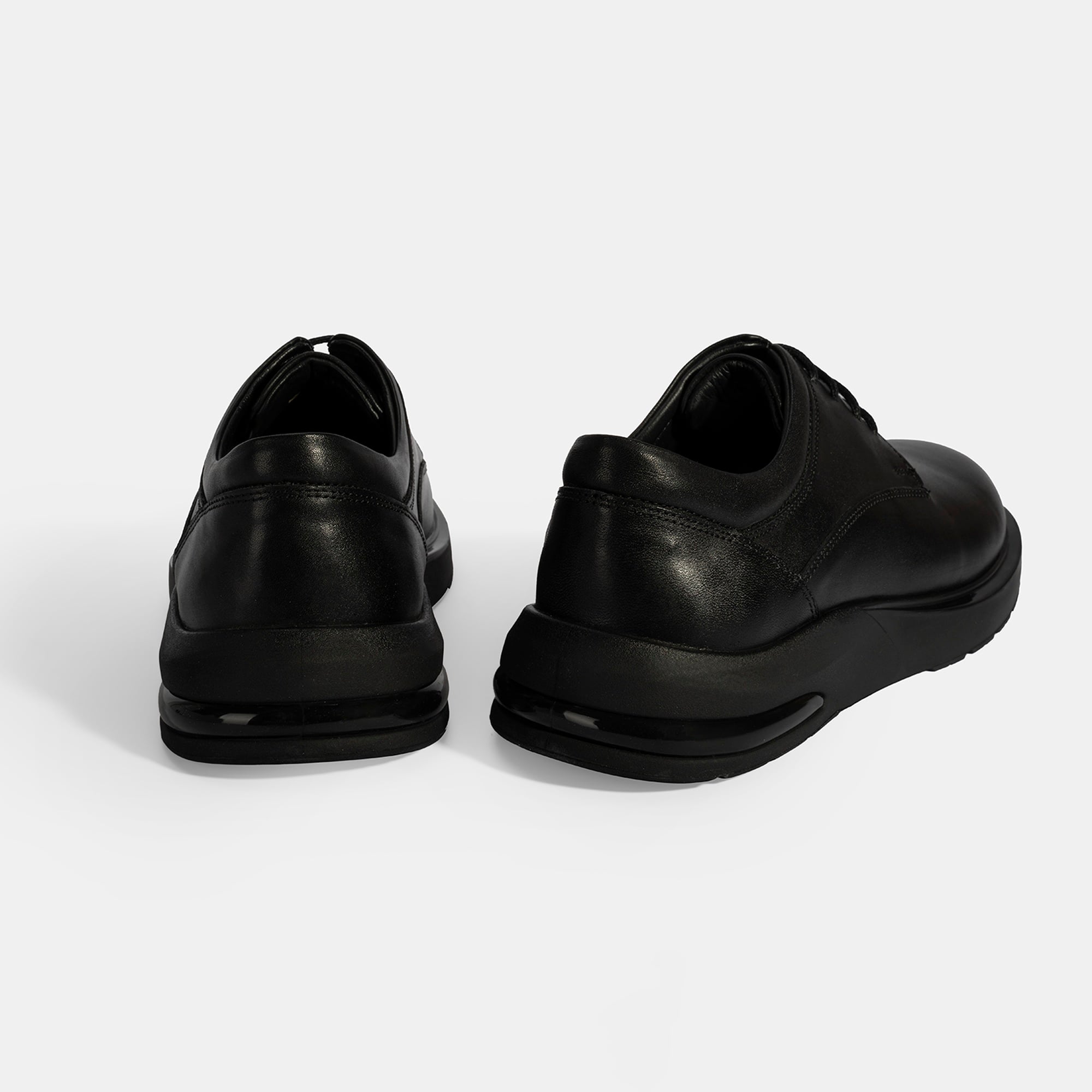 Erkek Siyah Bağcıklı Deri Günlük Ayakkabı