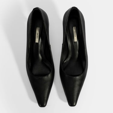  Kadın Siyah Deri Stiletto