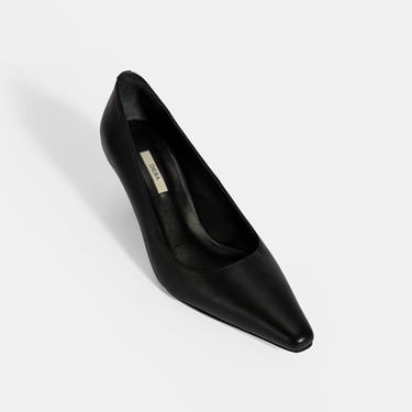  Kadın Siyah Deri Stiletto