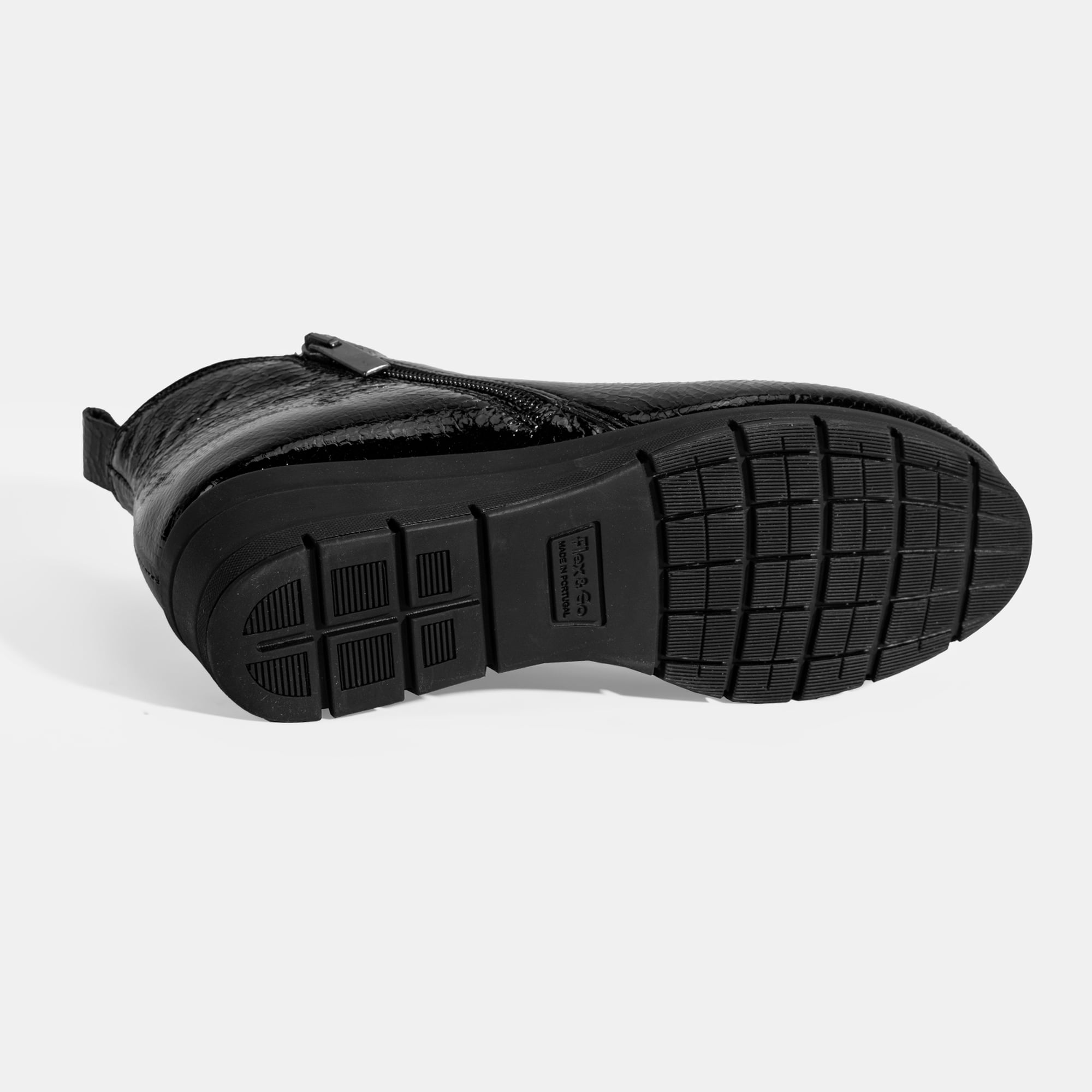 Kadın Siyah DesaComfort Çift Fermuarlı Dolgu Topuklu Deri Bot