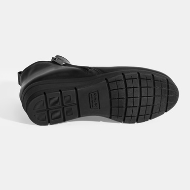  Kadın Siyah DesaComfort Çift Fermuarlı Deri Bot