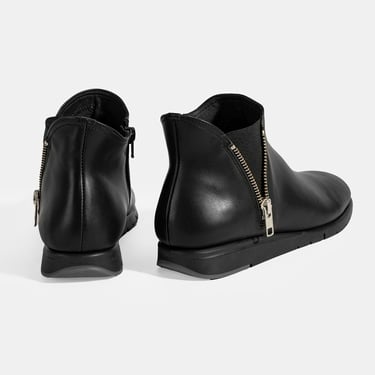  Kadın Siyah Fermuarlı DesaComfort Deri Bot