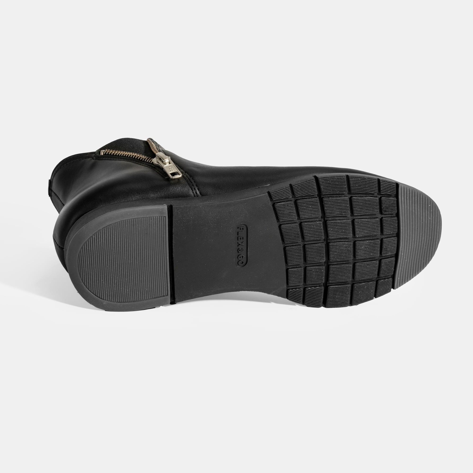 Kadın Siyah Fermuarlı DesaComfort Deri Bot