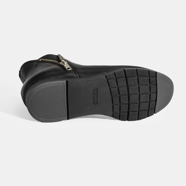  Kadın Siyah Fermuarlı DesaComfort Deri Bot