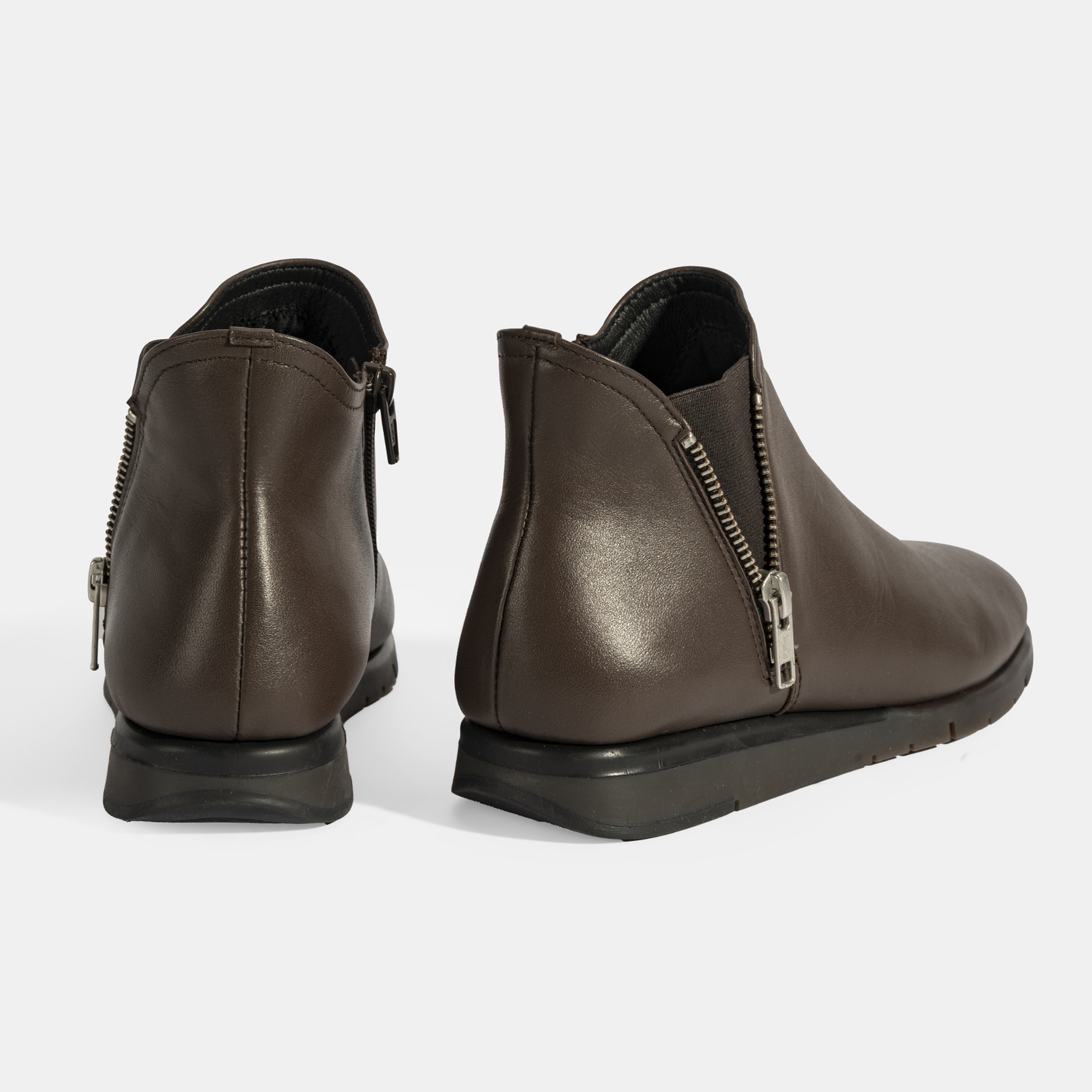 Kadın Kahve Fermuarlı DesaComfort Deri Bot