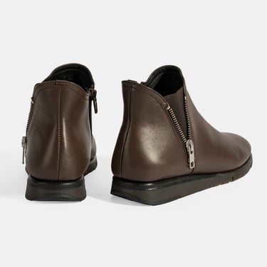  Kadın Kahve Fermuarlı DesaComfort Deri Bot