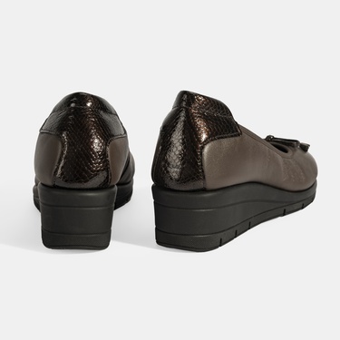  Kadın Kahve Fiyonk Detaylı DesaComfort Deri Ayakkabı