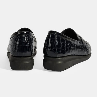  Kadın Lacivert DesaComfort Dolgu Topuklu Deri Ayakkabı